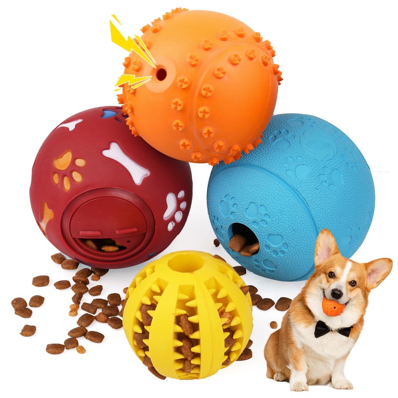 Prime Pets PrimePets Dog Puzzle Toy 4 Pack, Interactive Treat Dispensing Dog Toys, Slow Feeder Ball for Small Dogs and Puppies, Enrichement Toy Balls for Teething, Fetching and Playing - Image 1